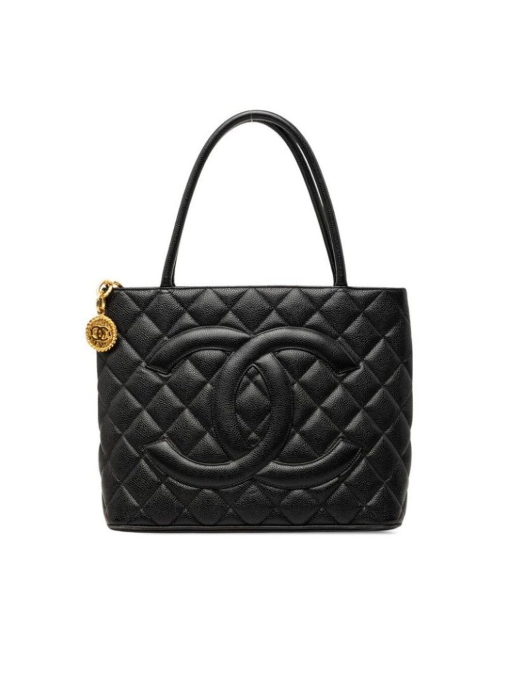 Chanel Quilted CC Logo Reissue Tote Black Caviar Leather